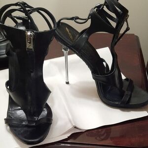 Brian Atwood Black Strappy Heels
